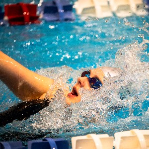 Swimmer doing backstroke